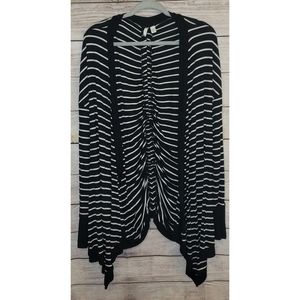 Cato's Black/White Striped Cardigan Size 22/24